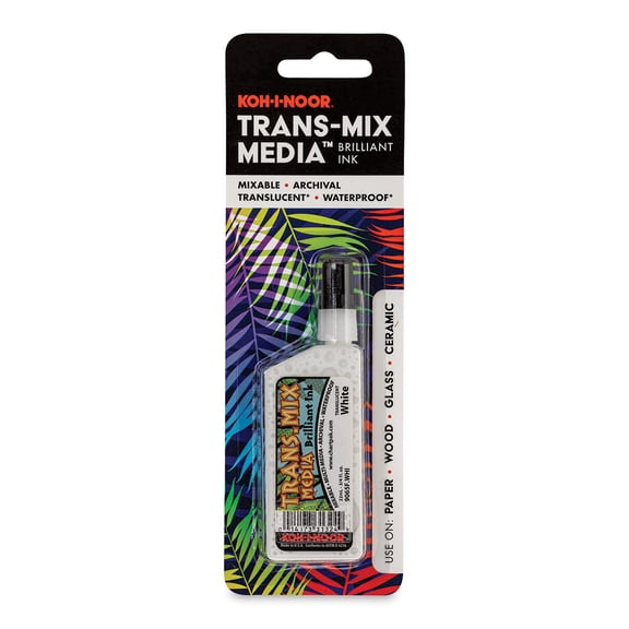 Koh-I-Noor Trans-Mix Media Brilliant Ink - 3/4 oz, White