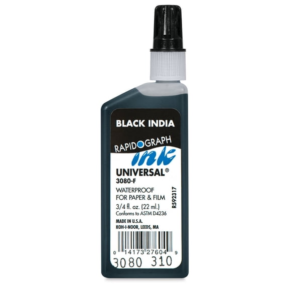 Koh-I-Noor Universal India Drawing Ink, 3/4 oz., Black