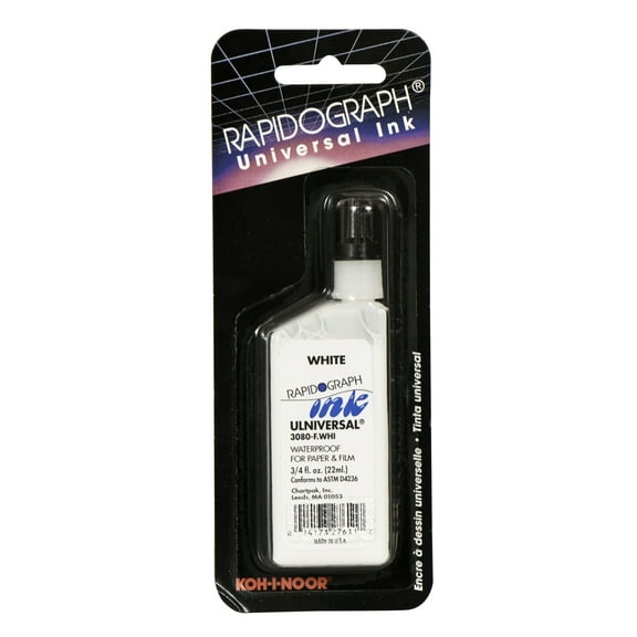 Koh-I-Noor Universal India Drawing Ink, 3/4 oz., White