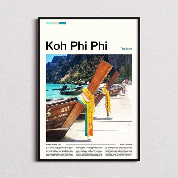 Koh Phi Phi Print, Koh Phi Phi Wall Art, Koh Phi Phi Poster, Koh Phi Phi Art Print, Thailand Print, Thailand Wall Art, Poster Only