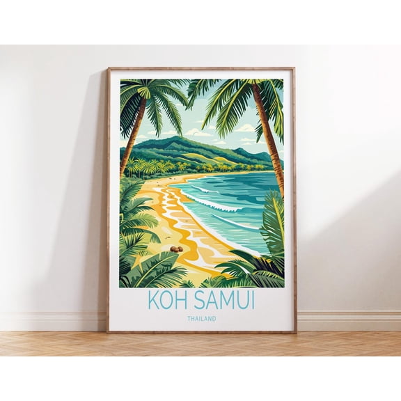 Koh Samui Thailand Tropical Island Wall Art, Unframed Canvas Size 8x12