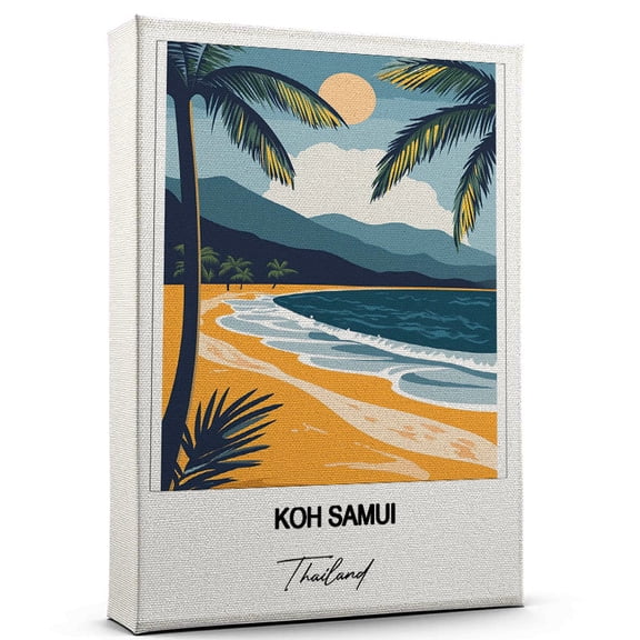 Koh Samui Travel Poster Canvas Thailand Canvas Unique Gift Idea for Home, Office, or Living Space