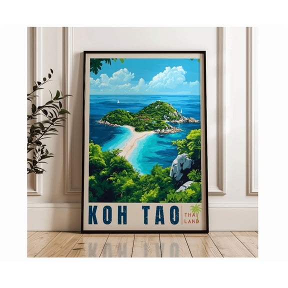 Koh Tao Thailand Tropical Island Travel Poster Home Decor Office Wall Art