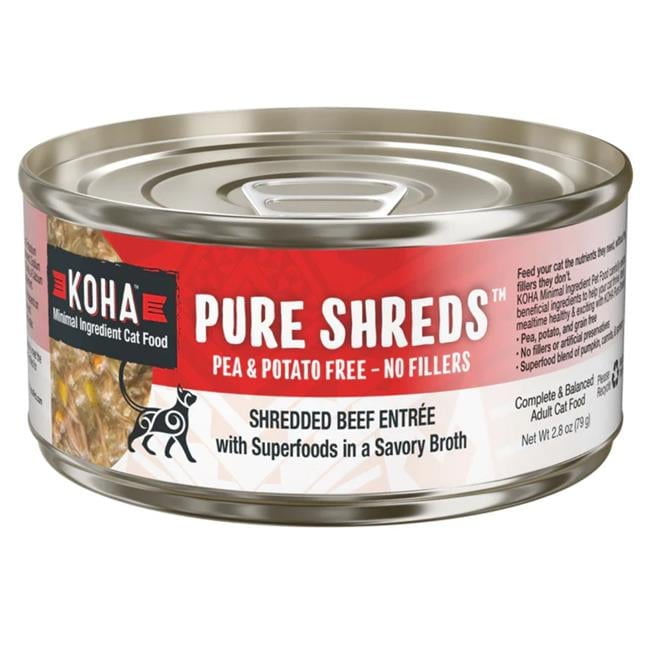 Koha 811048023377 2.8 oz Grain Free Shredded Beef Cat Food
