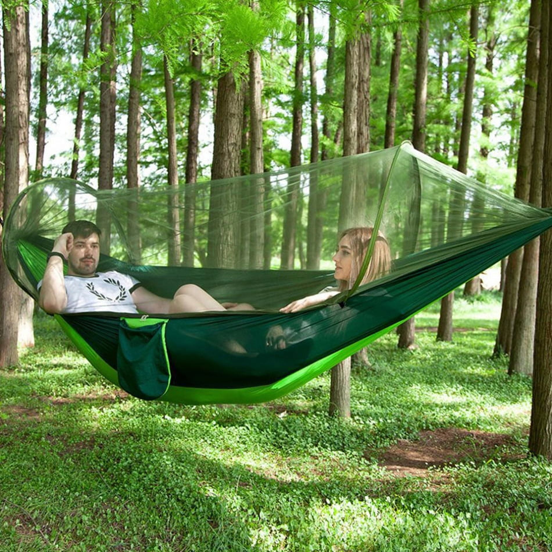 Kohagoki Portable Camping Hammock Tent Parachute W/ Mosquito Net Tree