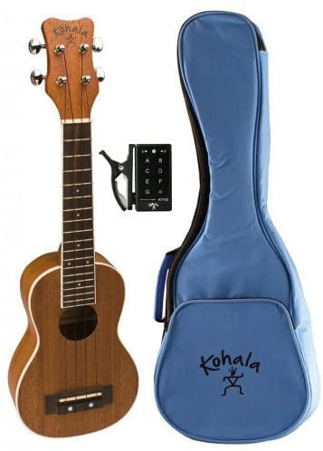 Kohala KP-S Kanikapila Soprano Ukulele (Satin Natural) Starter Kit with Instruction Book and Gig Bag