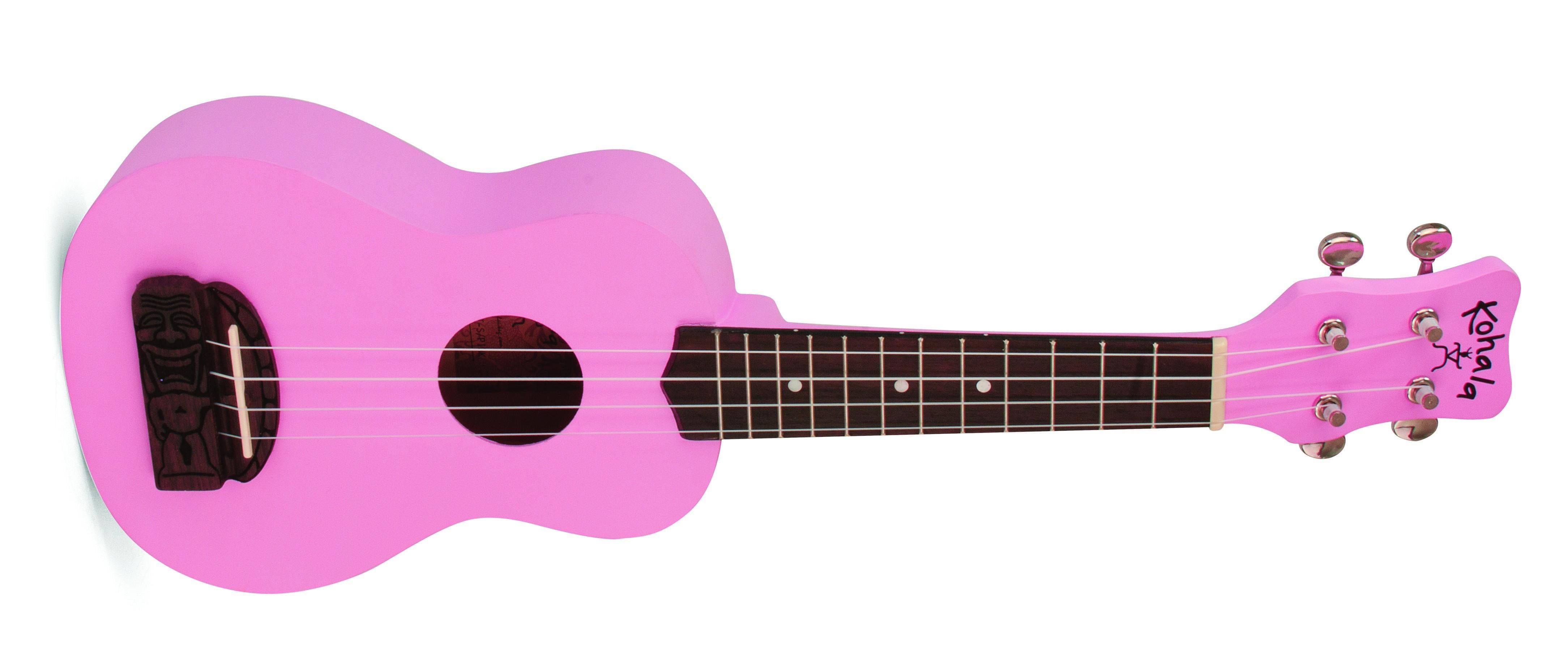 Kohala Tiki Soprano Ukulele for Beginners, Pink, 1.55 lb