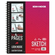 Kohinoor 9" x 12" 50lb./74GSM 100 Sheet Sketch Pad Side Wire. Bright white