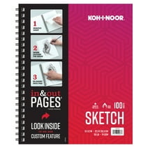 Kohinoor 9" x 12" 50lb./74GSM 100 Sheet Sketch Pad Side Wire. Bright white