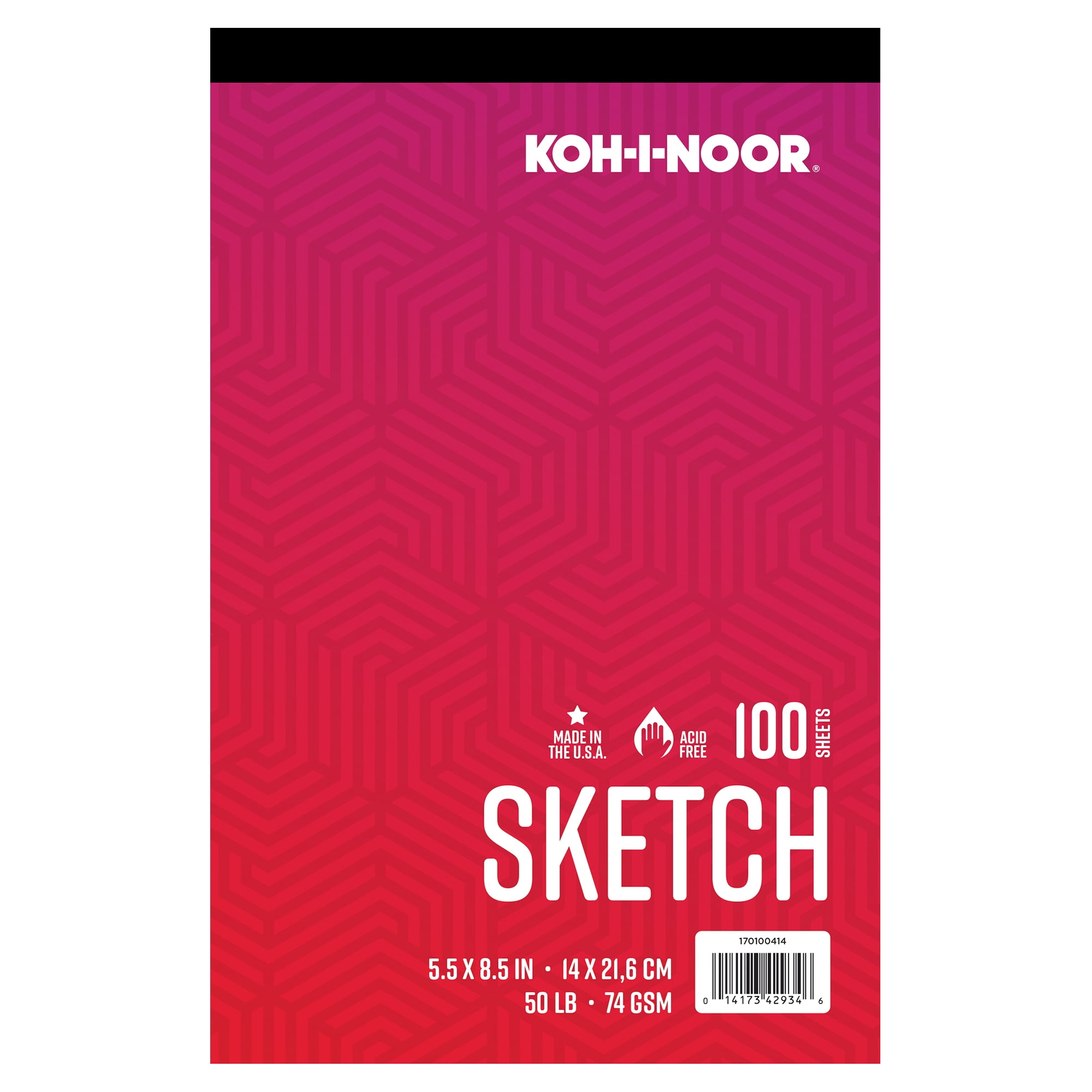 Walmart discount codes: Kohinoor Sketch Paper Pad 5.5" x 8.5" 50lb./74GSM 100 Sheets Bright White Paper. Tape Bound. Acid and Lignin Free