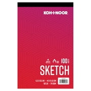 Kohinoor Sketch Paper Pad 5.5" x 8.5" 50lb./74GSM 100 Sheets Bright White Paper. Tape Bound. Acid and Lignin Free