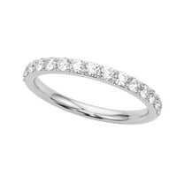 KohinoorGems Women’s Wedding Band 10K White Gold with 15 Lab-Grown Diamonds, 0.50 Carat Total Weight, FG Color VVS1 Clarity