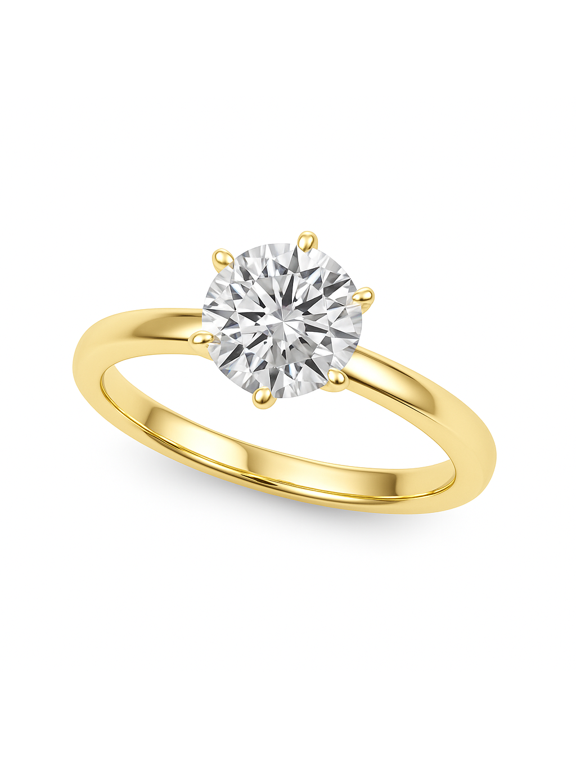 Classic 0.33 Ct Round Diamond Solitaire Ring in 14K Yellow/ Rose & White Gold