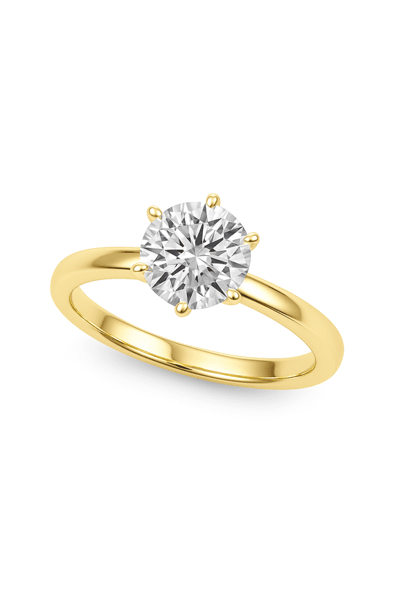 Classic 0.33 Ct Round Diamond Solitaire Ring in 14K Yellow/ Rose & White Gold