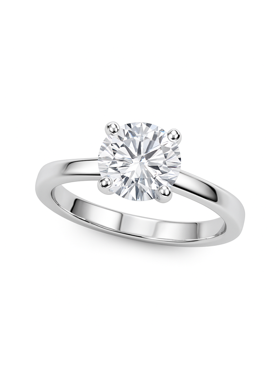 Classic 1/2 Ct Round Solitaire Lab Grown Diamond Ring in 14K White Gold – Timeless 4-Prong Elegance
