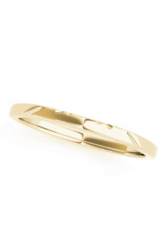 Minimalist Engraved Slim Wedding Band in 10K Yellow Gold