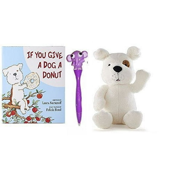 Kohl's Cares 2015 If You Give a Dog a Donut Book, Dog Plush Set with Complimentary Bug Eye Pen Bundle: 3 Items