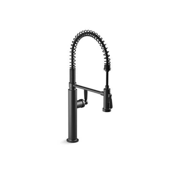 Kohler 1.5 GPM 1-Handle Edalyn by Studio McGee Semi-Professional Kitchen Sink Faucet with Two-Function Spray Head - Matte Black