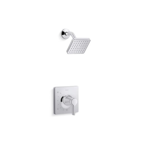 Kohler 1.75 GPM Venza Rite-Temp Shower Faucet Trim Set with Showerhead - Polished Chrome