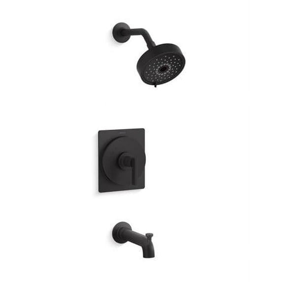 Kohler 1-Handle 2.5 GPM Castia by Studio McGee Rite-Temp Bath & Shower Trim Kit - Matte Black
