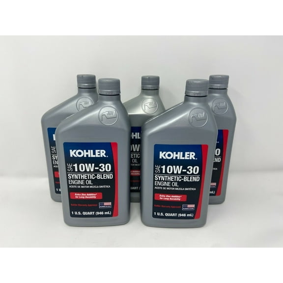 Kohler 10W30 Semi Synthetic Motor Oil 5 QUARTS 25 357 65-S 5 PACK 10w-30