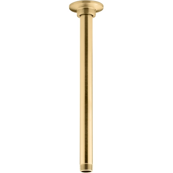 Kohler 12 in. Ceiling Mounted Shower Arm & Flange, Vibrant Brushed Moderne Brass