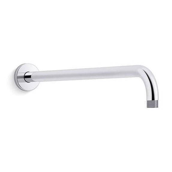 Kohler 19 in. Statement Wall-Mount Single-Function Rainhead Arm & Flange - Vibrant Polished Nickel