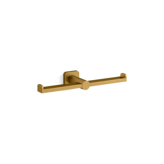 Kohler 21897-2MB Parallel Double Toilet Paper Holder - Vibrant Brushed Moderne Brass