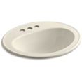 thumbnail image 1 of KOHLER K-2196-4-47 Pennington Self-Rimming Bathroom Sink, Almond, 1 of 5
