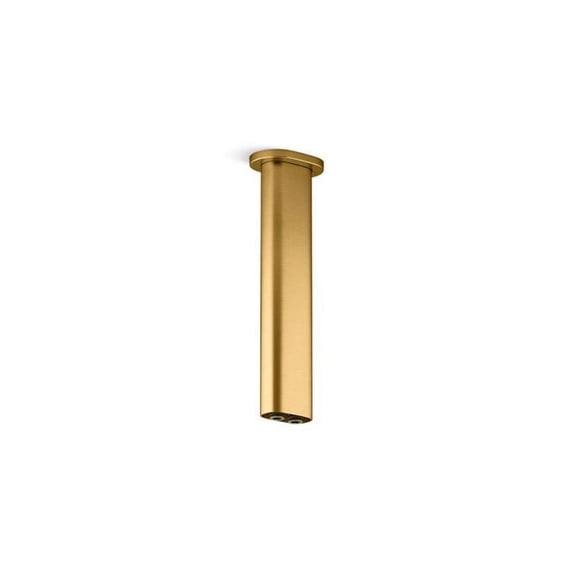 Kohler 26326-2MB 10 in. 2-Function Statement Ceiling-Mount Rainhead Arm & Flange - Vibrant Brushed Moderne Brass