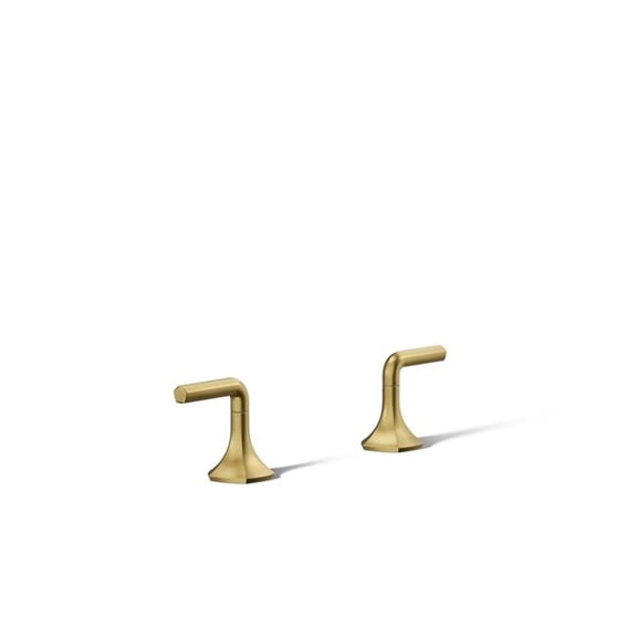 Open Box Kohler 27010-4-2MB Occasion Lever Bathroom Sink Faucet Handles - Vibrant Brushed Moderne Brass