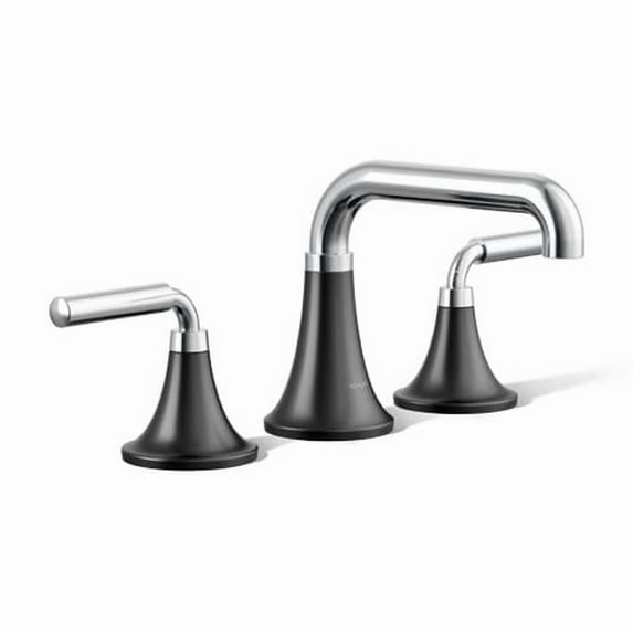 Kohler 27416-4N-CBL 0.5 GPM Tone Widespread Bathroom Sink Faucet - Polished Chrome Matte Black