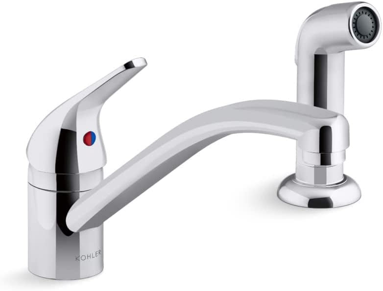 Kohler 30614CP Jolt Swing Spout Side Spray, Kitchen Sink Faucet with