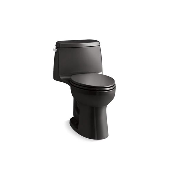 Kohler 30810-7 Santa Rosa Revolution 360 1 Piece 1.28 GPF Single Flush Elongated Toilet, Black (Seat Included)