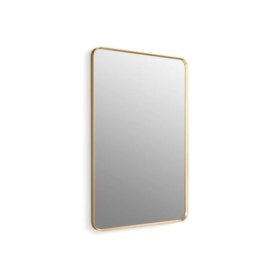 Open Box Kohler 31365-BGL 30 x 45 in. Essential Rectangular Mirror - Moderne Brushed Gold