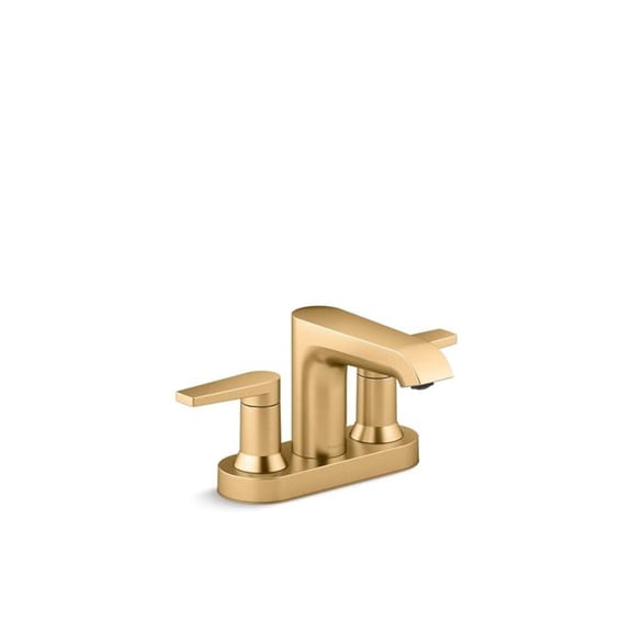 Open Box Kohler 37894-4-2MB Centerset Bathroom Sink Faucet, 1.2 GPM - Vibrant Brushed Moderne Brass