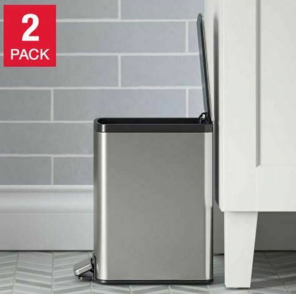 Kohler Slim Open Hand Narrow Stainless Steel 6L Step Trash Basket with