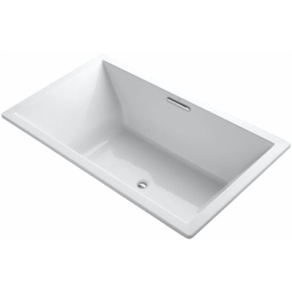 Kohler 6 ft. Underscore Contemporary Rectangle Drop-in Bath Tub with Center Drain, White