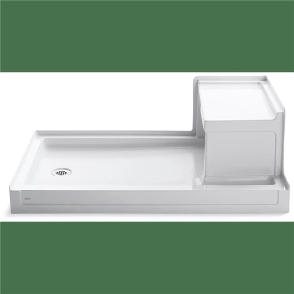 Kohler 60 x 36 in. Tresham Seated Receptor Left Hand Drain, White
