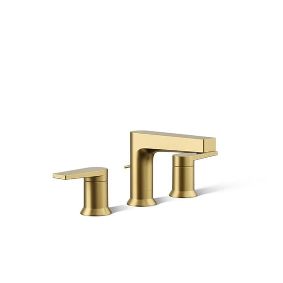 Open Box Kohler 97100-4-2MB Widespread Bathroom Sink Faucet, 1.2 GPM - Vibrant Brushed Moderne Brass