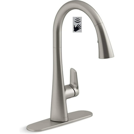 Kohler Anessia Touchless Pull-Down Kitchen Faucet with Optional Deck Plate