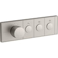thumbnail image 1 of Kohler  Anthem 3-Outlet Thermostatic Valve Control Panel with Recessed Push-Buttons - Vibrant Brushed Nickel, 1 of 7