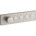 thumbnail image 1 of Kohler  Anthem 4-Outlet Thermostatic Valve Control Panel with Recessed Push-Buttons - Vibrant Brushed Nickel, 1 of 7