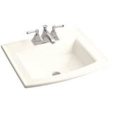 KOHLER Archer Self-Rimming Bathroom Sink - Black, 8" Faucet Centers, Rectangular Basin, Vitreous China