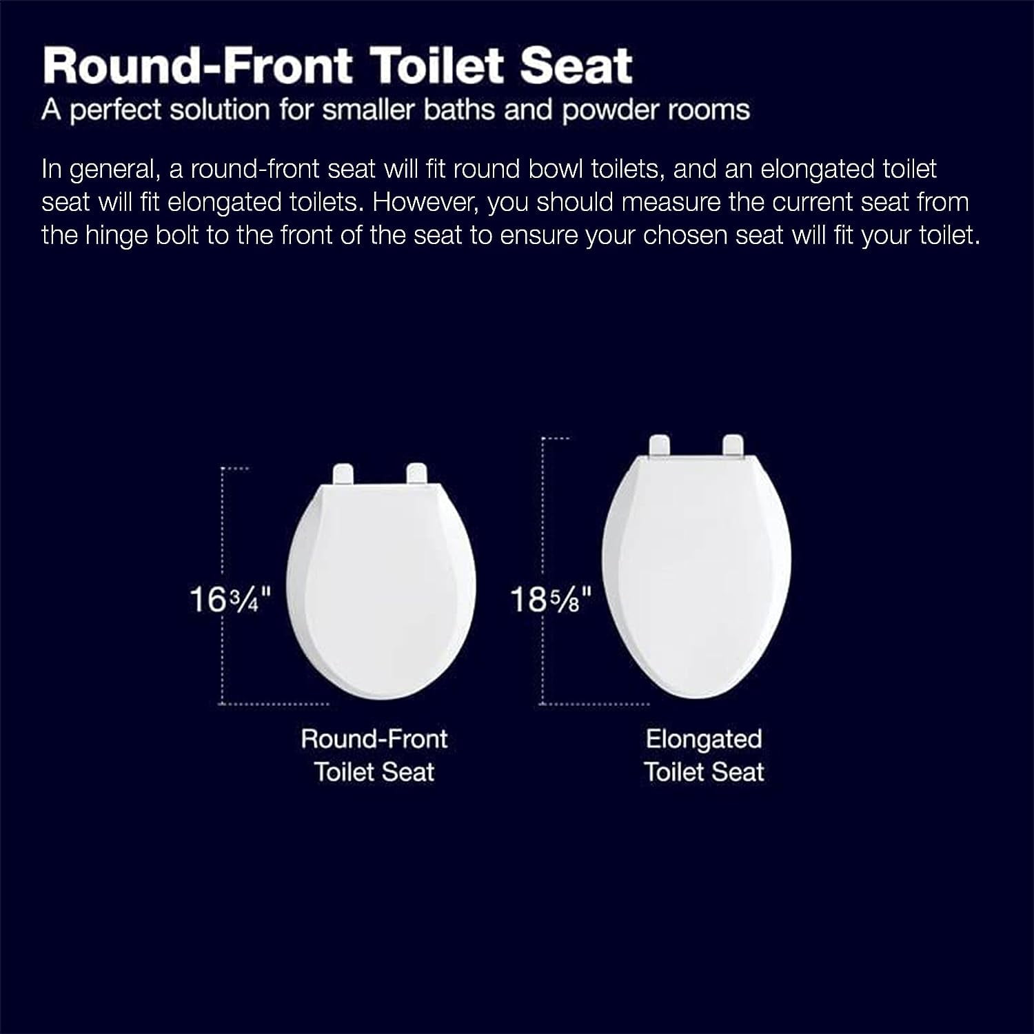 Kohler White Round Slow-Close Plastic Toilet Seat