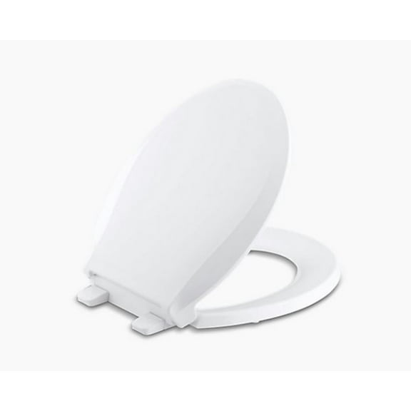 Kohler Cachet Slow Close Round White Plastic Toilet Seat