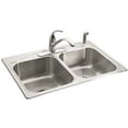 thumbnail image 1 of Kohler Cadence Top Mount Kitchen Sink With Four Faucet Holes, 33 In. X 22 In. X 8-5/16 In., Stainless Steel, 1 of 4
