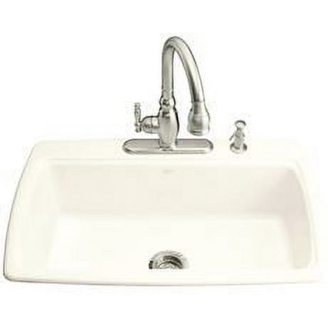 Kohler Cape Dory Top Mount Single Bowl Kitchen Sink With FourHole
