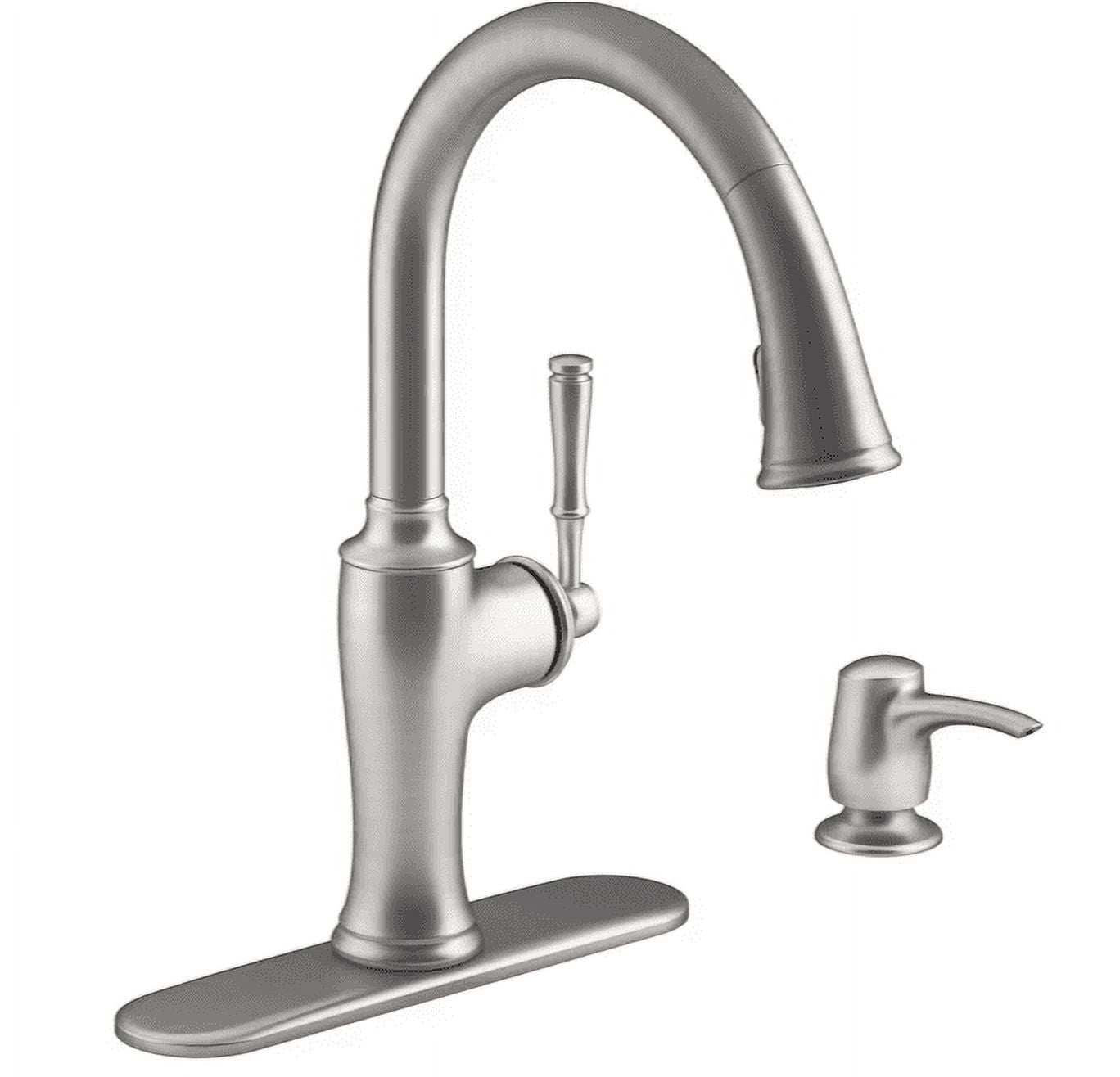 Kohler Cardale 1.5 GPM 1-Handle Pull-down kitchen sink faucet with two-function sprayhead, Vibrant Stainless