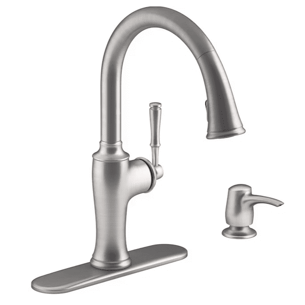 Kohler Cardale 1.5 GPM 1Handle Pulldown kitchen sink faucet with twofunction sprayhead
